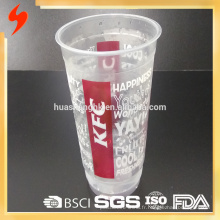 Meilleure qualité attrayante Impression personnalisée 450 ml tasse en plastique transparent